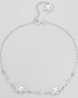 Exp. to 11" Chain 7mm 4.33g Solid Sterling Silver Elephant Charm Anklet 10"