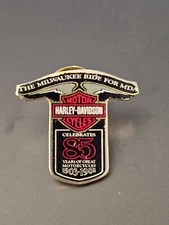 Ride for the MDA (1903-1988)  Harley Davidson 85th Milwaukee Lapel Pin