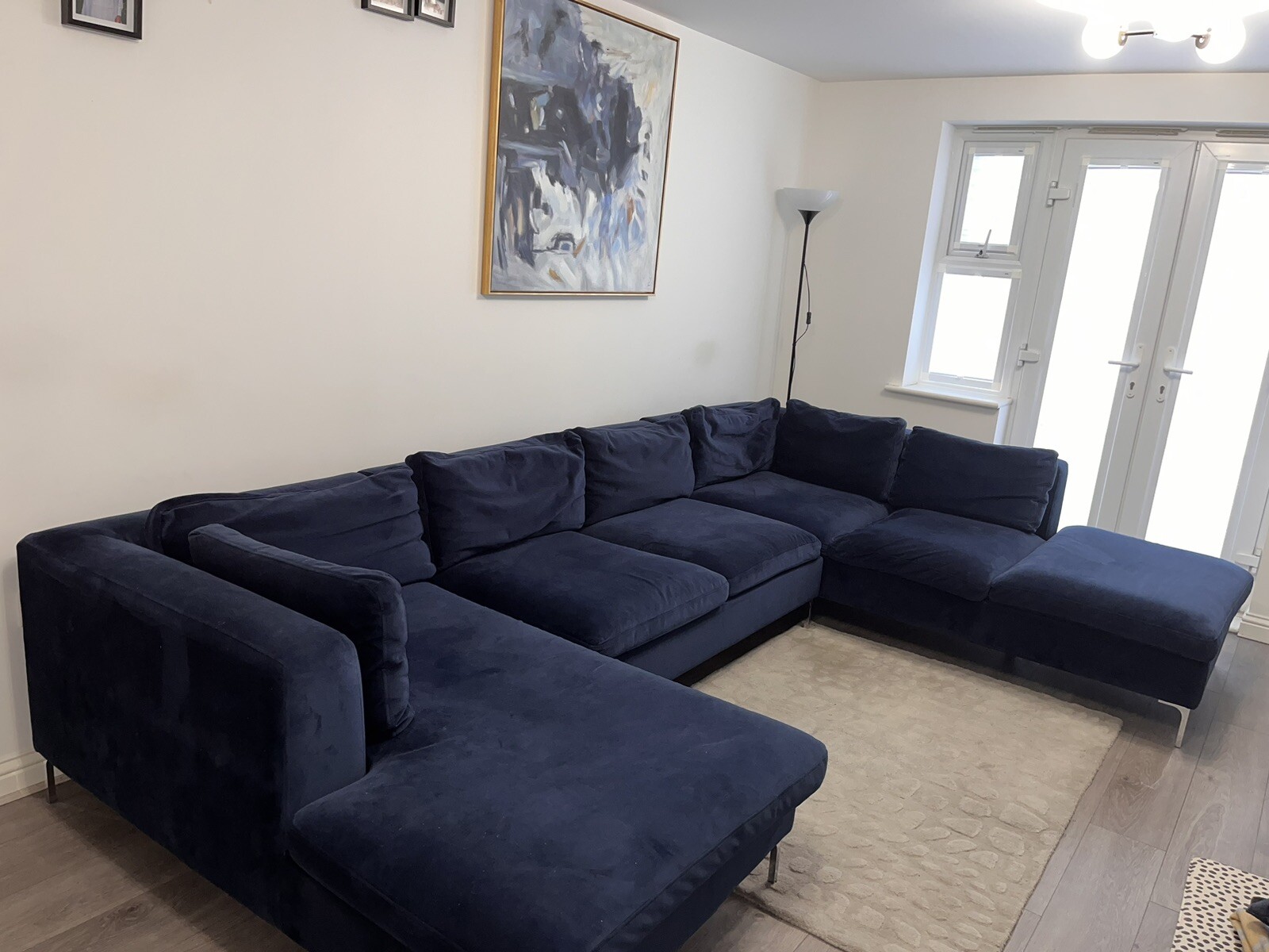 Large Velvet Corner Sofa eBay