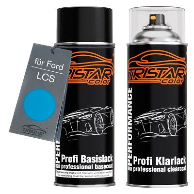 Autolack Spraydosen Set für Ford LCS Lichtblau Light Blue Basislack Klarlack