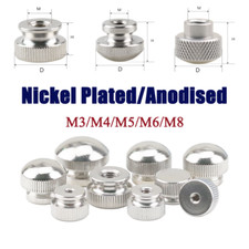 Knurled Thumb Nuts Hand Grip Knobs Dome/Flat Head Nickel Plated/Anodised M3/M8