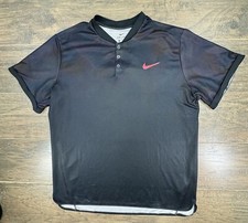 Nike Polo Shirt Mens 2XL Court Advantage Black Slim Fit Tennis Active 854605-010