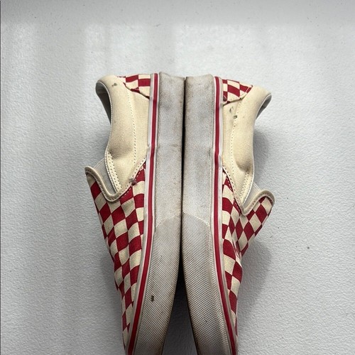 Vans women's Red Checkered Slip-On Shoes - Picture 2 of 6