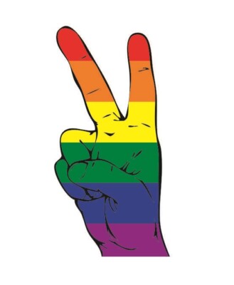 Aufkleber Peace-Finger Regenbogen Flagge Fahne  Autoaufkleber Sticker