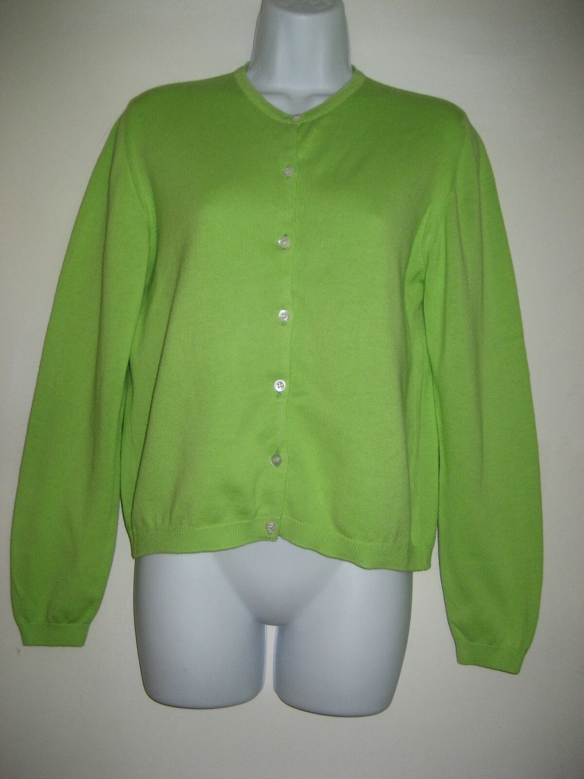 LILLY PULITZER LIME GREEN CARDIGAN 100 COTTON LONG S… Gem