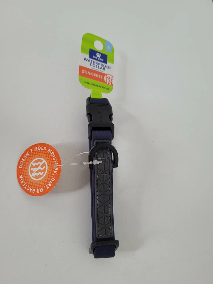 Lote de 5 Top Paw Cuello Impermeable Nuevo Sin Apestoso Azul Marino Pequeño S 10-14" Nuevo Foto 2 de 4