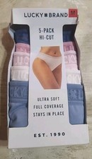 LUCKY Brand 5 Pack Hi-Cut Ultra Soft Ladies Underwear Size Medium - NWT OPEN BOX