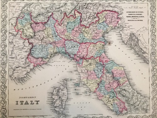 Northern ITALY, No 18, Antique Atlas Map 1855 Colton World Maps - Picture 2 of 12