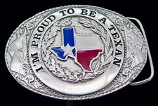 I'm Proud To Be A Texan Texas Vintage Belt Buckle