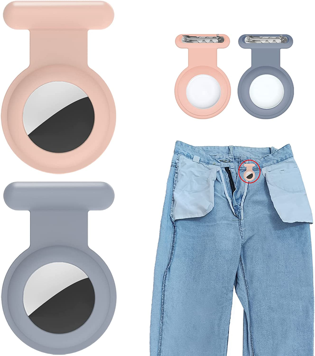 2 Pack Silicone Holder Case for Airtag Tracker - Perfect for Hidden GPS Tracking Kids and Pets