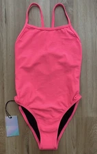 NWT JOLYN 28 Perry Fixed Back Hot Pink Solid Swimsuit One Piece 💗