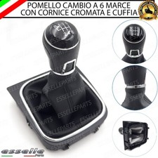 POMELLO DEL CAMBIO CUFFIA VW GOLF MK6 6 MARCE SIMILPELLE NERO CROMATO