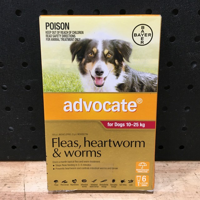 Advocate Flea, Heartworm & Worm Treatment for Dog 1025Kg 6 Pieces