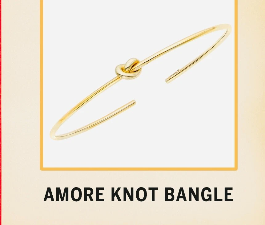 Brazalete Brazalete Nudo Amor Pulido Sin Cordones Oro Amarillo 14k 2,8 Gramos