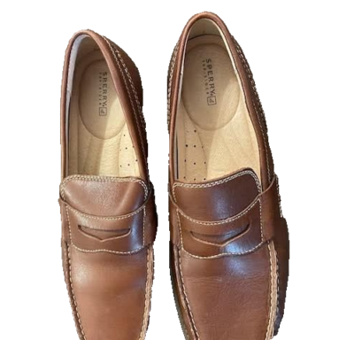 Sperry Top Sider Brown Leather Slip On Mens Loafer Shoes  display picture 3