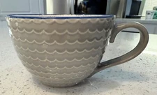 Pfaltzgraff Soup Coffee Mug Ceramic Hand Painted Embossed Wide Rim Cup