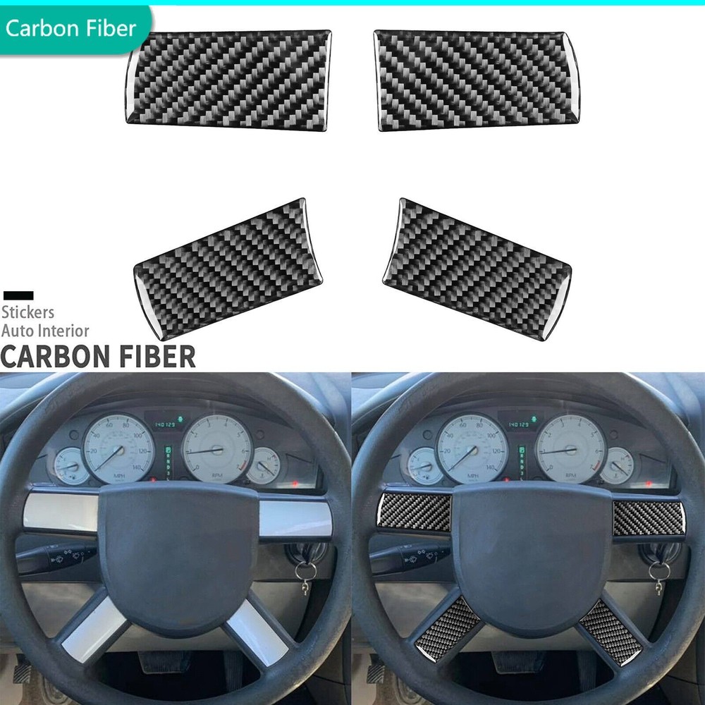 Real Carbon Fiber Driver Dashboard Button Cover For Dodge Magnum Charger 2008-10