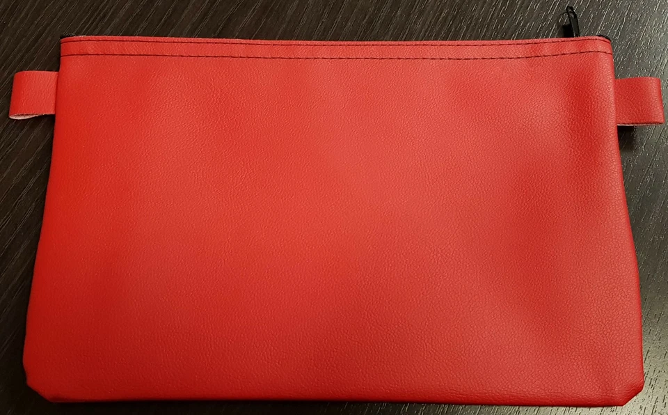 HAUSMARKE Banktasche A5 Geldscheintasche Kunstleder Reißverschlußbeutel Utensilien ROT