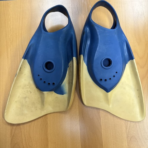 CHURCHILL Slashers ORIGINAL SWIM Boogie Board Fins (X-LARGE )Yellow Blue - Picture 8 of 11