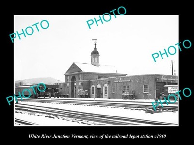 White River Junction Vermont Railroad Station c1940 Old Large Historic Photo