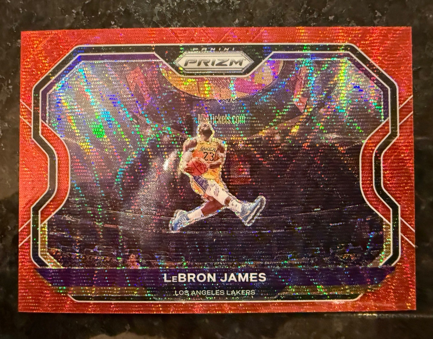 2020-21 Panini Prizm LeBron James Red Wave Prizm #1 Los Angeles Lakers