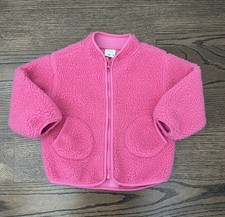 ZARA Baby Girl 2-3T Long Sleeve Full Zipper Polar Fleece Sherpa Jacket Hot Pink
