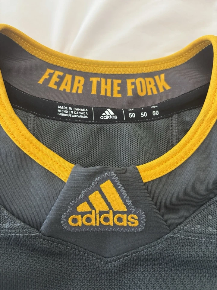 Camiseta de hockey cosida RARA del estado de Arizona - ¡Emitida por el equipo! Horquilla gris. Talla 54 Foto 4 de 4