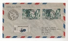 FRENCH EQUATORIAL AFRICA UPU DUAL FRANK REGISTERED FDC TO NEW  YORK