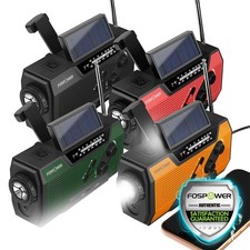 Solar Hand Crank Emergency Radio NOAA Weather Radio 2000mAh Power Bank Charger