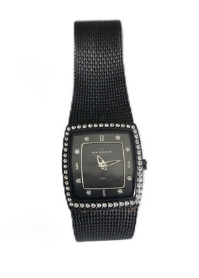 Skagen 384XSBB Swavorski Crystal Stainless Steel Mesh Buckle Women