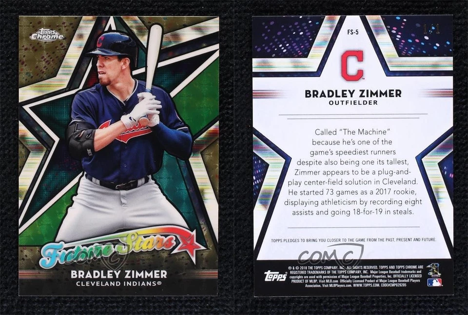 2018 Topps Chrome Future Stars Superfractor 1/1 Bradley Zimmer #FS-5 2b6 - Image 3 of 3