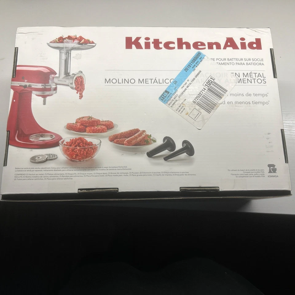 Accesorio para molinillo de alimentos de metal KitchenAid KSMMGA - plateado nuevo caja abierta Foto 3 de 4