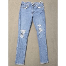 Levi's 721 High Rise Skinny Jeans Distressed Blue Wash Women's Size 31x28 Y2K