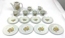 Vintage Japan Children s Porcelain Tea Set 17pc Yellow Rose Floral Complete