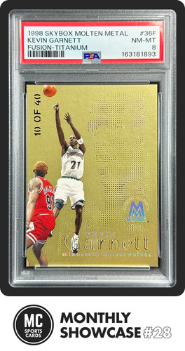 KEVIN GARNETT PSA 8 (1 HIGHER) 1998 SKYBOX MOLTEN METAL #36F TITANIUM FUSION /40