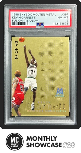 KEVIN GARNETT PSA 8 (1 HIGHER) 1998 SKYBOX MOLTEN METAL #36F TITANIUM FUSION /40