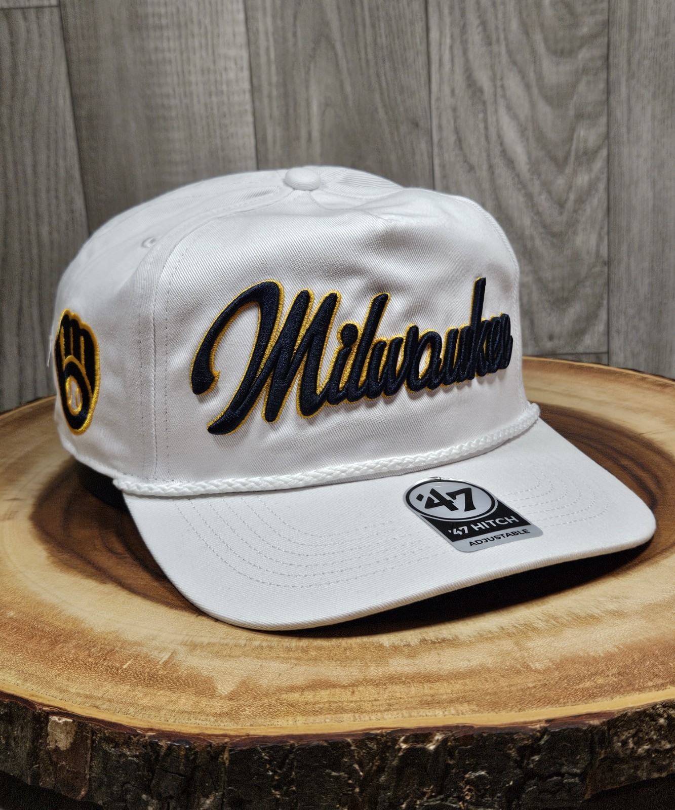 Milwaukee Brewers Script 47 Brand Golfer Rope SnapBack Adjustable Hat Cap MLB