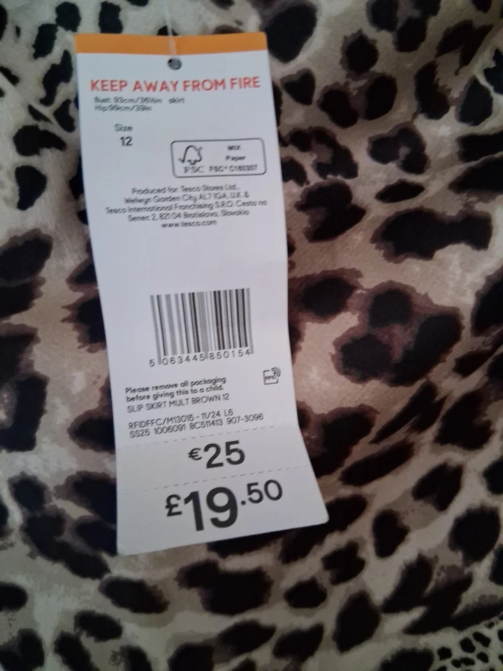 BNWT F&F Animal Print Midi Skirt, Size 12 - Image 4 of 4