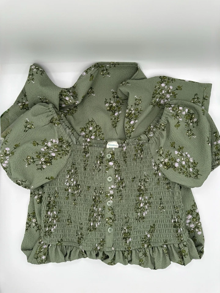 Girls’ Thereabouts Green Floral Dress Size 10/12 (M) NWOT - Image 2 of 2