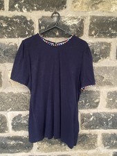 Womens Boden T Shirt Size 14 Navy Blue