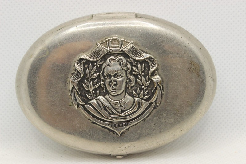 1893 World's Columbian Exposition Souvenir Oval Shaped Columbus Box