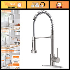 Pull Down Kitchen Faucet with Sprayer - Brushed Nickel Stainless Steel, 1 Handle