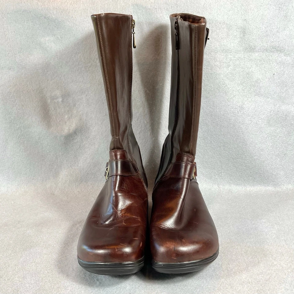 Botas Alegria by PG Lite de cuero marrón a media pantorrilla para mujer 11W Foto 3 de 4