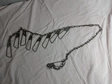 Vintage Metal Fishing Fish Stringer 46" 9 hooks Japan stamped