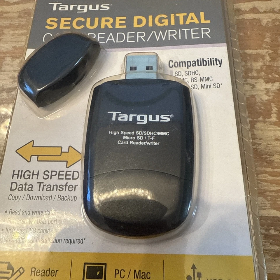 Targus Secure Digital SD Card Reader Writer USB High Speed For PC/Mac New - Image 4 of 4