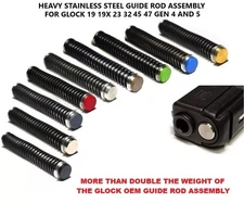 For GLOCK 19 19X 23 32 45 47 Gen 4 and 5 Heavy Stainless Steel Guide Rod