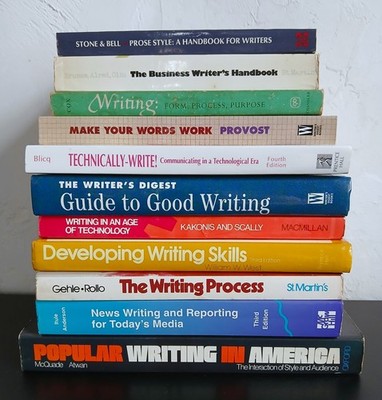Want To Be A Writer? Lot of 11 Older Books on Writing Prose Journalism and More