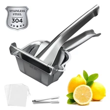 304 Stainless Steel Lemon Squeezer Set, Extra Large Manual Citrus Squeezer New