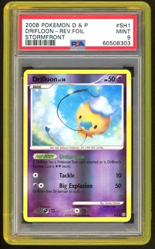 Pokemon Card - PSA 9 Drifloon SH1 - Stormfront Reverse Holo D & P - MINT