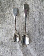 2 SCOTTISH PROVINCIAL SILVER MUSTARD SPOONS, ABN, JAMIESON, 1806 - 1841, 22.3gs